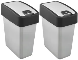 keeeper-kosz-na-smieci-z-naciskana-pokrywa-magne-2-x-10l-srebrny