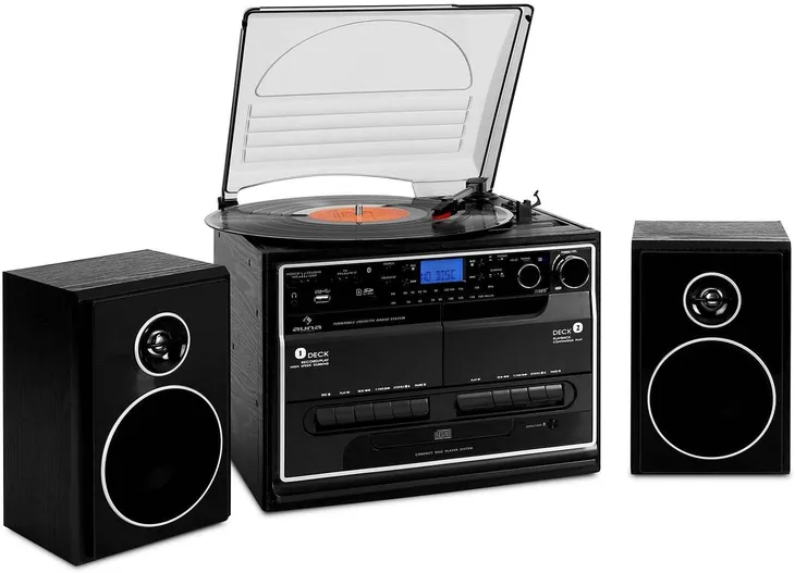 WIEŻA GRAMOFON DIGITALIZATOR BLUETOOTH MP3 RADIO CD NAGRYWANIE NA KASETĘ