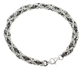 bransoletka-srebrna-oksydowana-580-mm-splot-krolewski-grawer-gratis