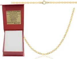 lancuszek-zloty-damski-diamentowany-220-mm-blaszki-pr-585-grawer-gratis