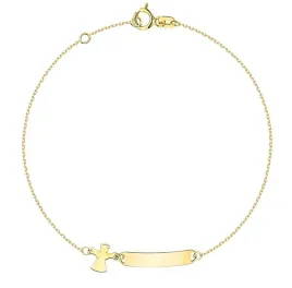 bransoletka-zlota-dziecieca-blaszka-i-aniolek-pr-585-grawer-gratis