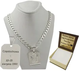 lancuszek-srebrny-meski-pelny-diamentowany-z-medalikiem-grawer-gratis