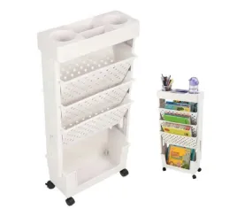 regal-na-kolkach-wozek-przybiurkowy-organizer-na-ksiazki-5-poziomow-bialy