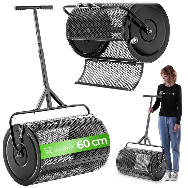 ROZSIEWACZ NAWOZU KOMPOSTU NASION 60 cm OGRODOWY SIEWNIK UCHWYT REGULOWANY