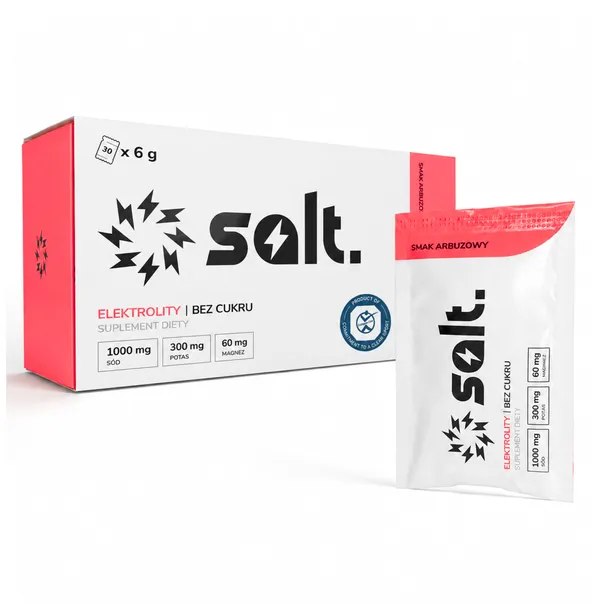 Elektrolity Bez Cukru salt. Smak Arbuzowy - Magnez Potas Sód - Keto - 30 saszetek