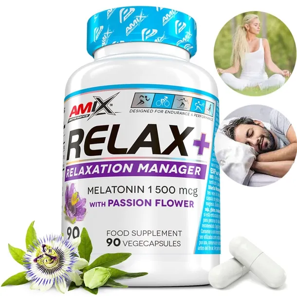 Amix Relax - tabletki przed snem, stres, odprężenie melatonina, passiflora