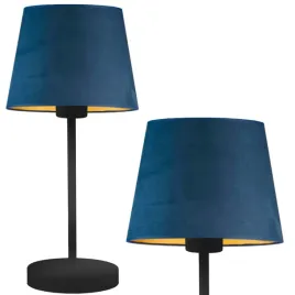 lampka-nocna-lampa-granatowa-zlota-biurkowa-stolowa-led-e27-abazur-welurowa
