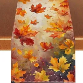 bieznik-na-stol-imitacja-lnu-33x183cm-jesienne-lisci-kolor-pomaranczowy