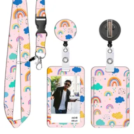 uchwyt-na-karte-id-z-retractable-sznurkiem-rozowy-wzor-tecza-klips-brelok