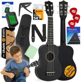 ukulele-sopranowe-dla-dzieci-pokrowiec-kostki-tuner-pasek-kapodaster-zestaw