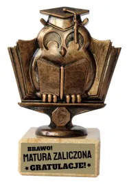statuetka-brazowa-sowa-matura-zaliczona-zakonczenie-roku-koniec-szkoly-u359