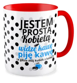 kubek-czerwony-prezent-na-dzien-kobiet-dla-dziewczyny-jestem-prosta-kobieta