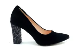 piekne-czolenka-na-slupku-z-brokatu-9-cm-wloska-skora-2453-czarne-zamsz-39