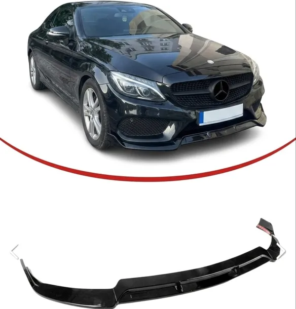 MERCEDES W205 2014-2018 PRE DOKŁADKA ZDERZAKA PRZEDNIEGO AMG CZARNY POŁYSK