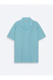 ltb-meska-koszula-casual-blekitna-gladka-krotki-rekaw-m-5ia