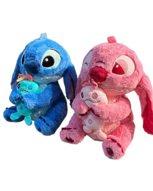 Stitch Angel Lilo i Stitch przytulanka maskotka pluszak 35 cm trzymająca pluszaka Scrump