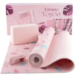 zestaw-do-jogi-myga-terrazzo-yoga-set-mata-do-cwiczen-klocek-pasek