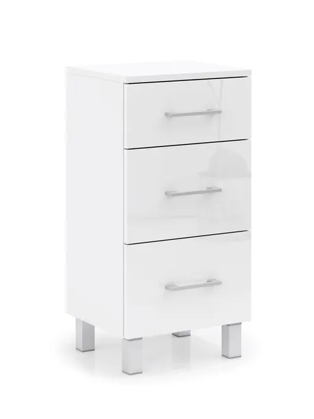 SŁUPEK ŁAZIENKOWY 40CM 3 SZUFLADY BIAŁY POŁYSK