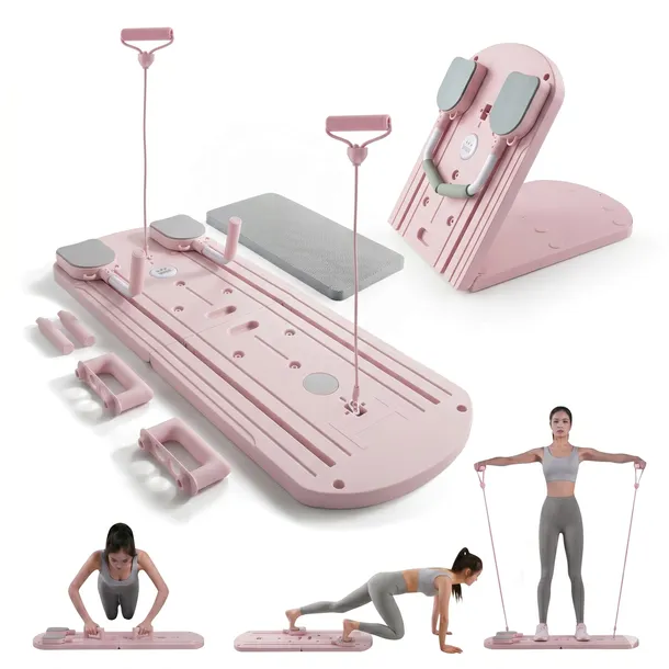 Myga Portable Pilates Set przenośny reformer do pilatesu, różowy