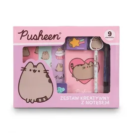 pusheen-zestaw-kreatywny-z-notesem-9-elementow