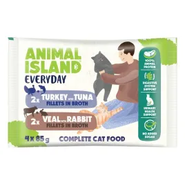 mokra-karma-dla-kota-animal-island-cielecina-krolik-indyk-tunczyk-4x85-g