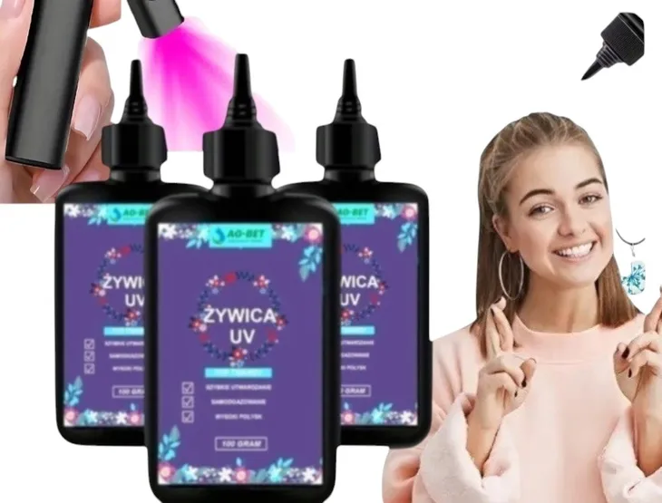 Krystalicznie Czysta Żywica epoksydowa UV do Biżuterii Bezzapachowa100g x3