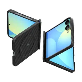 etui-do-samsung-z-flip-8-spigen-airskin-aramid-magfit-czarne