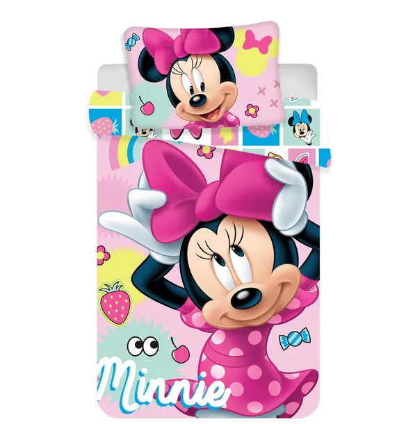 POŚCIEL DZIECIĘCA 100x135 BAWEŁNA DISNEY MYSZKA MINNIE