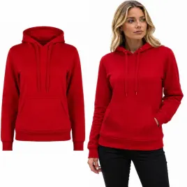 damska-bluza-z-kapturem-czerwona-bawelniana-hoodie-klasyczna-wygodna