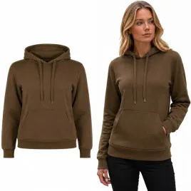 damska-bluza-z-kapturem-brazowa-khaki-bawelniana-gladka-hoodie-kangurka
