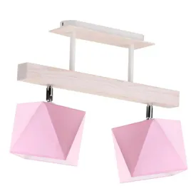 lampa-sufitowa-plafon-rozowa-drewniana-regulowana-led-e27-zyrandol