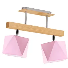 lampa-sufitowa-plafon-rozowa-drewniana-regulowana-led-e27-zyrandol