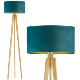 lampa-stojaca-podlogowa-drewniana-abazur-welur-led-e27-do-salonu