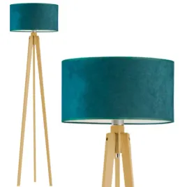 lampa-stojaca-podlogowa-drewniana-abazur-welur-led-e27-do-salonu