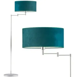 lampa-stojaca-podlogowa-zielen-welurowa-regulowana-led-e27-abazur-modna