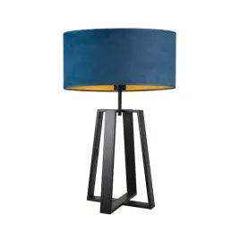 lampka-nocna-lampa-granatowa-zlota-biurkowa-stolowa-led-e27-abazur-welurowa