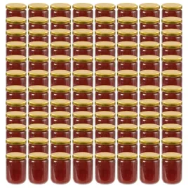 vidaxl-szklane-sloiki-na-dzem-zlote-pokrywki-96-szt-230-ml