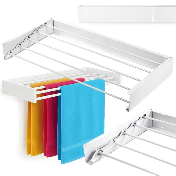 SUSZARKA ŚCIENNA WISZĄCA ROZKŁADANA MOCNA NA PRANIE SKŁADANA METALOWA 80CM