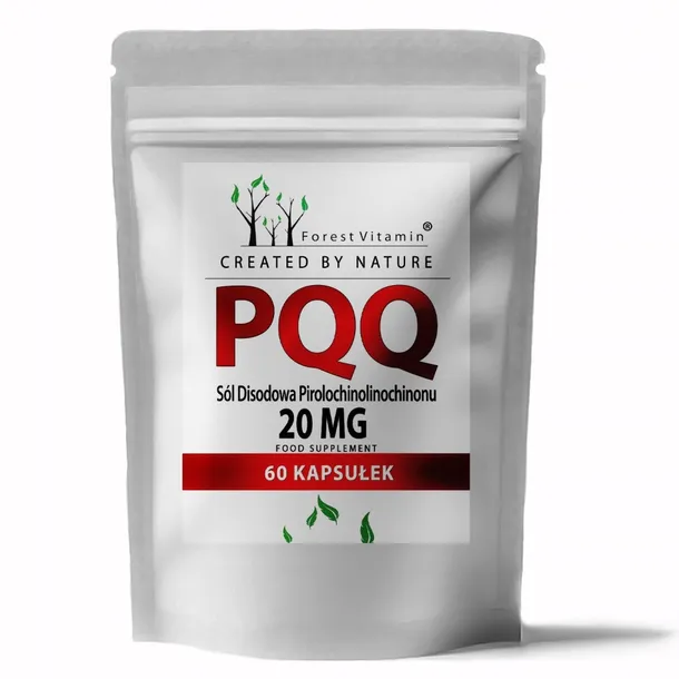 PQQ 20 MG 60 KAPSUŁEK PIROLOCHINOLINOCHINON SÓL DISODOWA VEGAN HPMC PREMIUM
