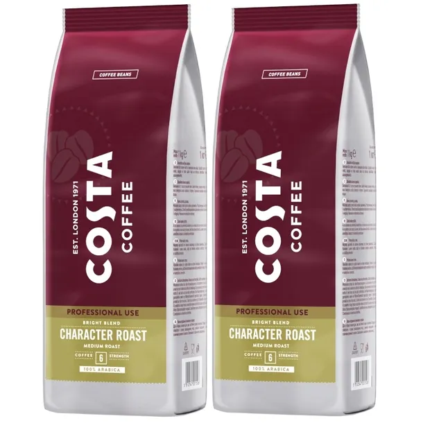 Kawa ziarnista Costa Coffee Character Roast MEDIUM Bright Blend | 2 x 1kg