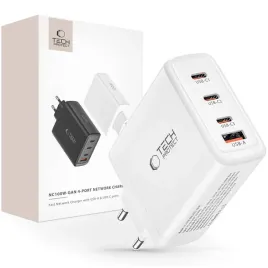 tech-protect-nc100w-gan-4-port-network-charger-pd100w-qc3-0-white