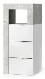 szafka-waska-z-szufladami-35cm-lakier-bialy-polysk-beton-wloska-bira