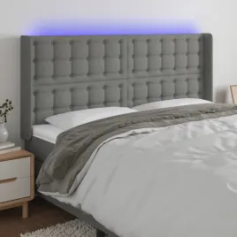 vidaxl-zaglowek-do-lozka-z-led-ciemnoszary-163x16x118-128cm-tkanina