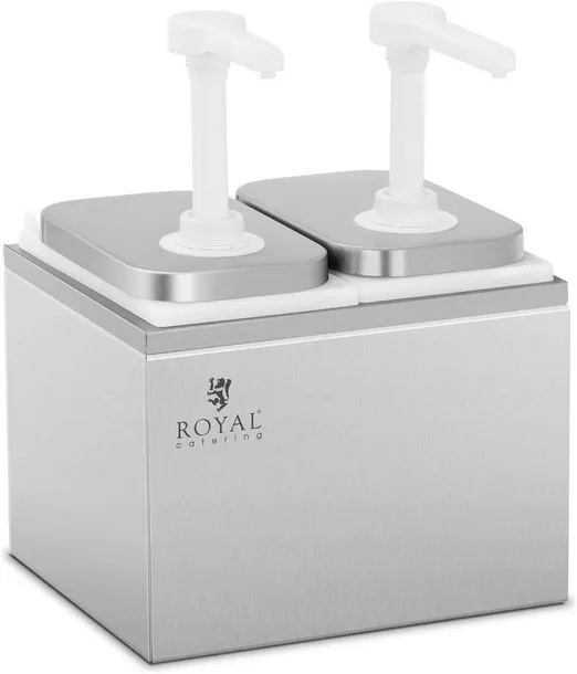 DYSPENSER DO SOSÓW Z POMPKĄ 2X2L ROYAL CATERING RCDI-4L 10011449