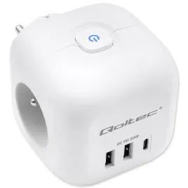 kostka-zasilajaca-qoltec-52548-biala-3x-ac-2x-usb-1x-usb-c-pd-20w