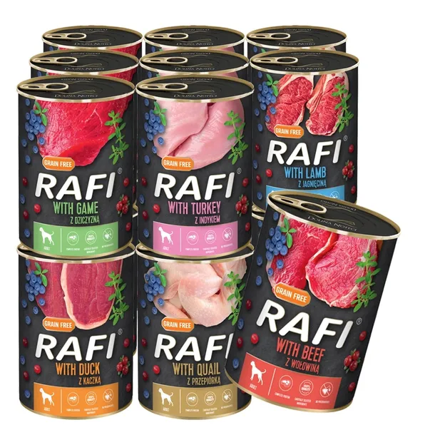 RAFI PREMIUM Mokra karma dla psa Mix smaków 20x400g
