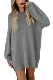 sukienka-damska-mini-luzna-okragly-dekolt-pink-queen-szara-xl