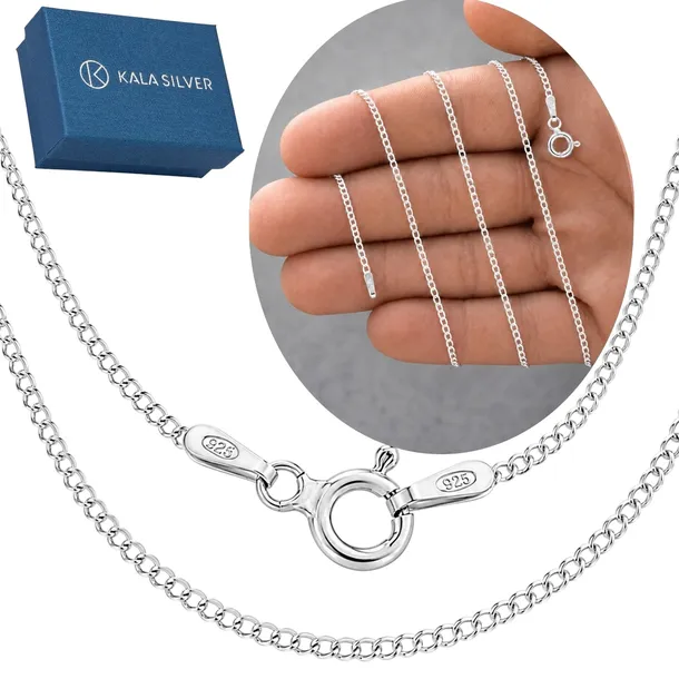 Łańcuszek Srebrny 925 Pancerka 55 cm 1,3 mm Diamentowany Damski Męski