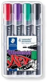 marker-permanentny-lumocolor-okragla-koncowka-4-kolory-staedtler