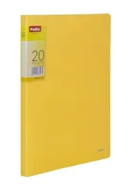 teczka-a4-z-20-koszulkami-clear-book-prazki-patio-zolta